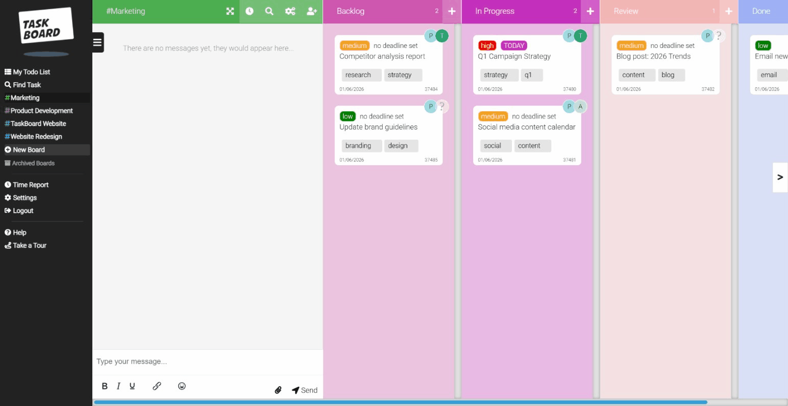 Clean kanban board